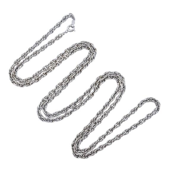 Vintage AJC Sterling Silver 2.5mm Rope Chain Necklace 30” - Picture 1 of 3